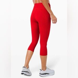 Lululemon Flow & Go Crop Red Seamless High Waist Leggings Size 6
